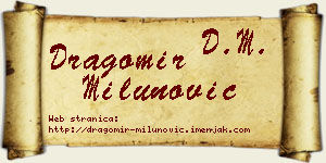 Dragomir Milunović vizit kartica